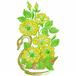 Flowers And Tree Embroidery Design 7